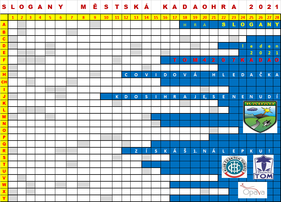 mřížka pro hráče - hra SLOGANY